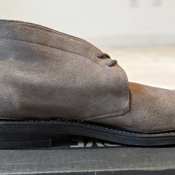 FRYE MEN\'S OLIVER CHUKKA SHOES 12 Gray Suede Lace Up Casual Dress Comfort